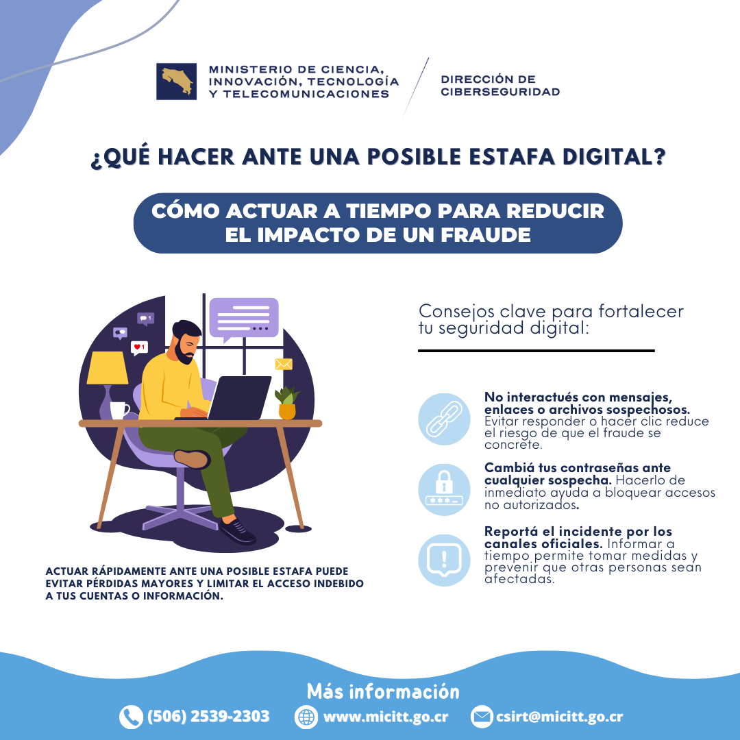 Infografía " CÓMO ACTUAR A TIEMPO PARA REDUCIR EL IMPACTO DE UN FRAUDE"